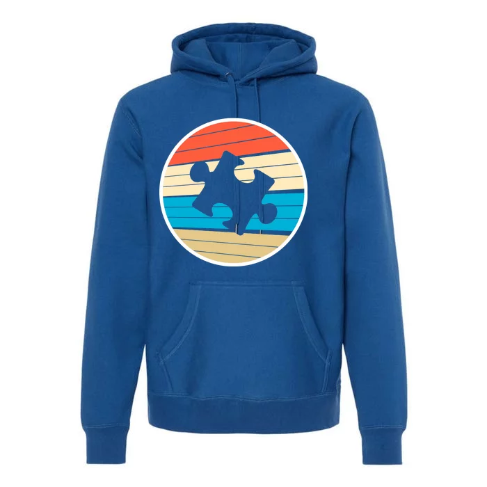 Retro Autism Awareness Puzzle Piece Premium Hoodie