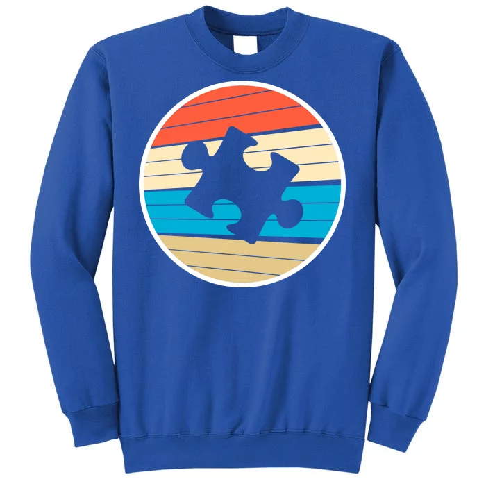 Retro Autism Awareness Puzzle Piece Tall Sweatshirt