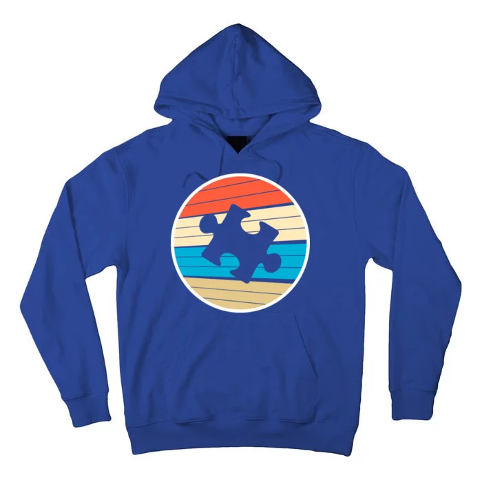 Retro Autism Awareness Puzzle Piece Tall Hoodie