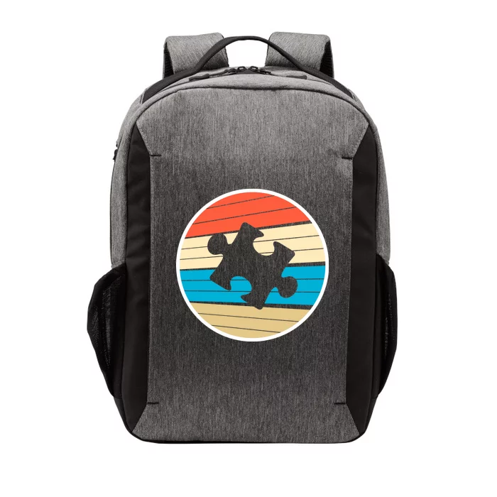 Retro Autism Awareness Puzzle Piece Vector Backpack