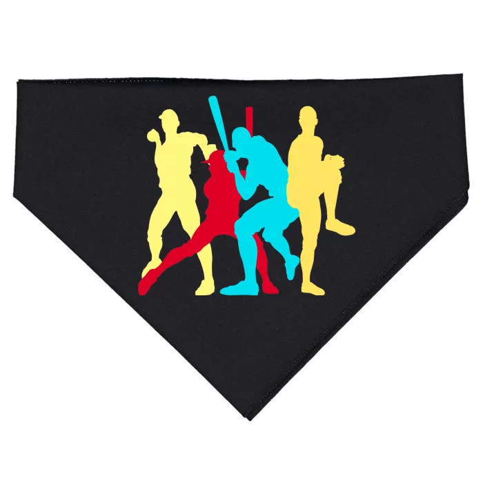 Retro Baseball Poses USA-Made Doggie Bandana