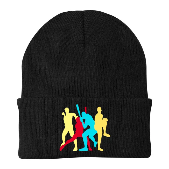 Retro Baseball Poses Knit Cap Winter Beanie