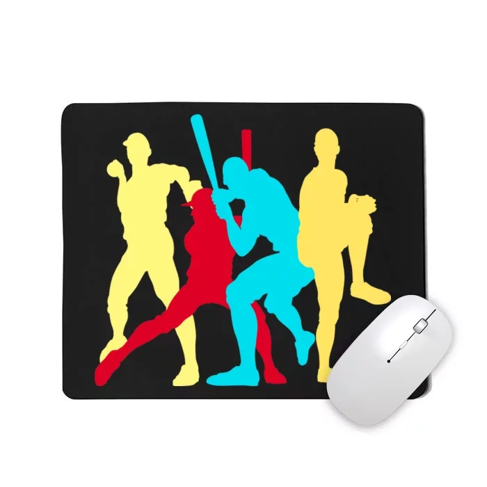 Retro Baseball Poses Mousepad