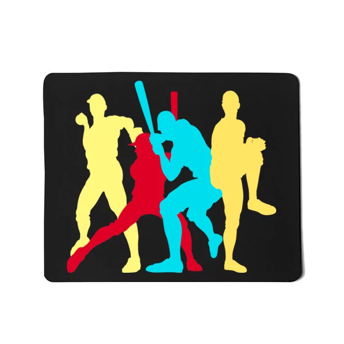 Retro Baseball Poses Mousepad