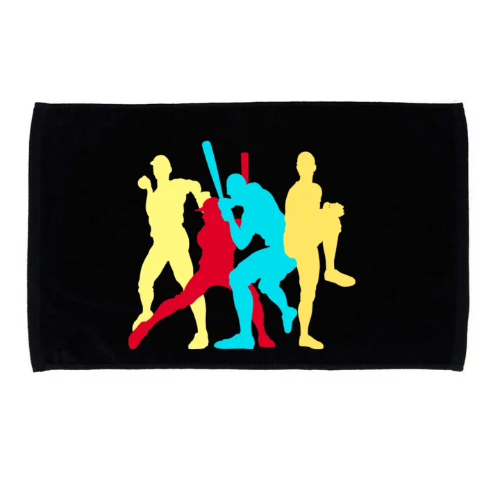 Retro Baseball Poses Microfiber Hand Towel