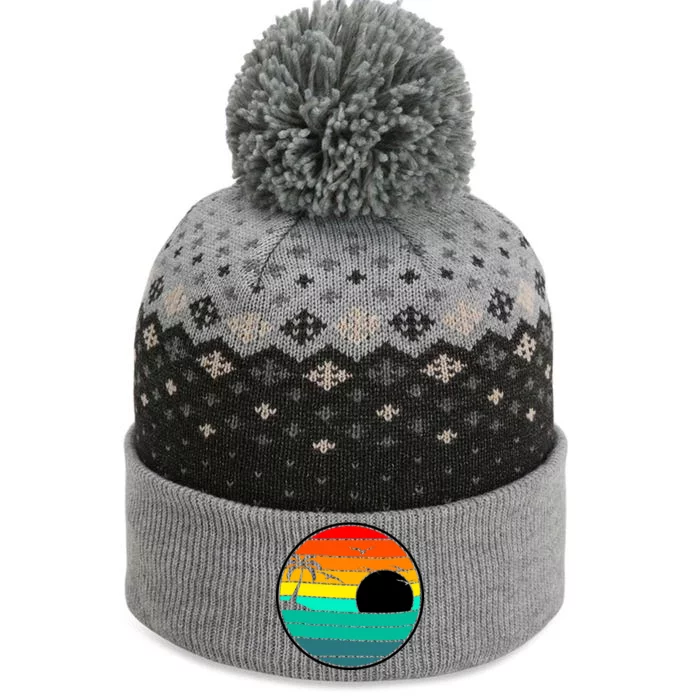 Retro Beach 80's Aesthetic The Baniff Cuffed Pom Beanie