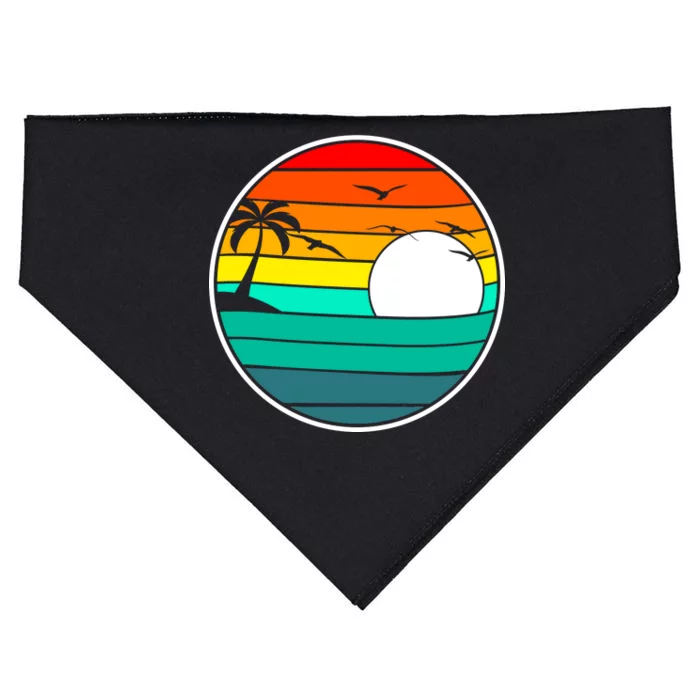 Retro Beach 80's Aesthetic USA-Made Doggie Bandana