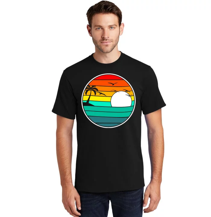 Retro Beach 80's Aesthetic Tall T-Shirt