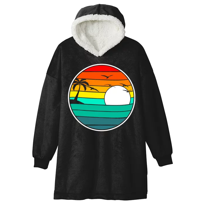 Retro Beach 80's Aesthetic Hooded Wearable Blanket