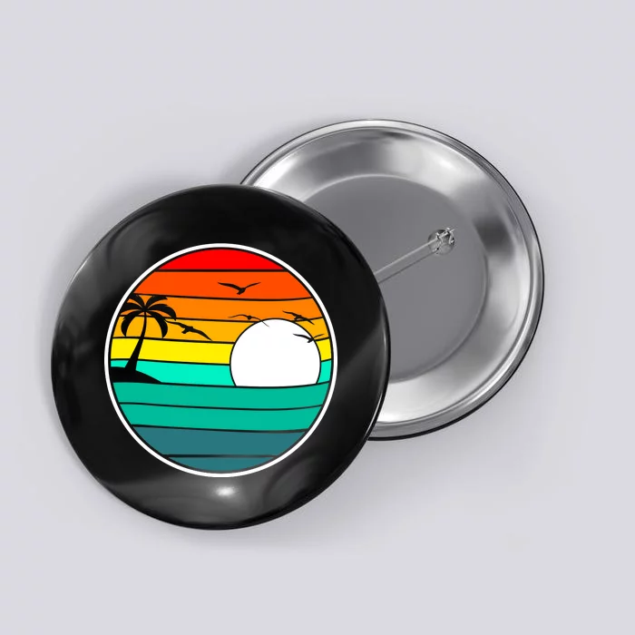 Retro Beach 80's Aesthetic Button