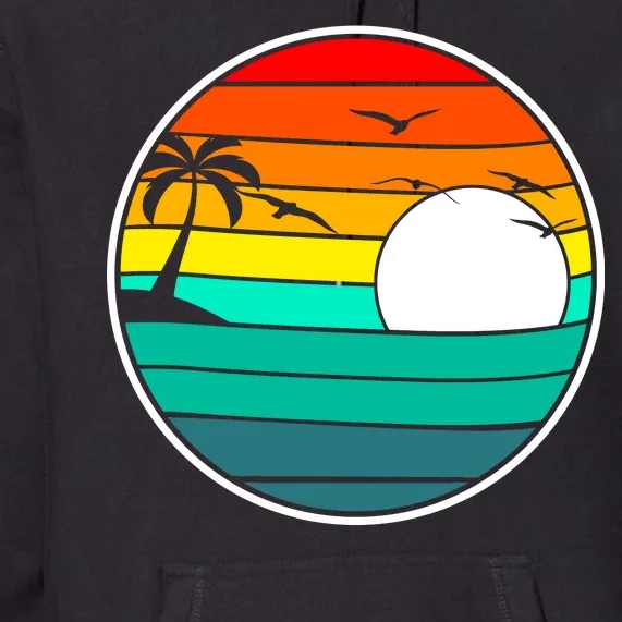 Retro Beach 80's Aesthetic Premium Hoodie