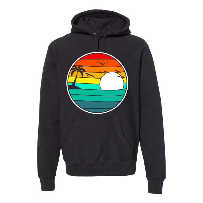 Retro Beach 80's Aesthetic Premium Hoodie