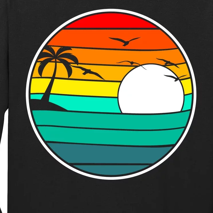 Retro Beach 80's Aesthetic Tall Long Sleeve T-Shirt