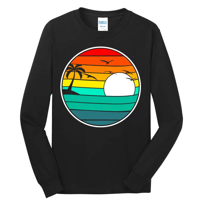 Retro Beach 80's Aesthetic Tall Long Sleeve T-Shirt