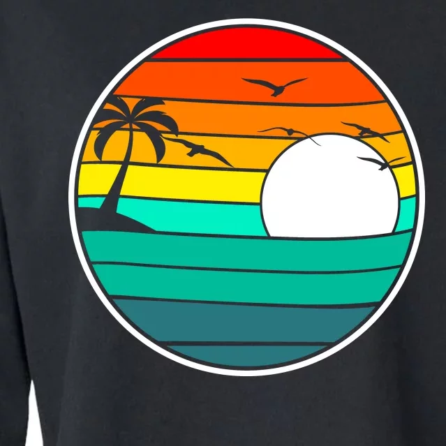 Retro Beach 80's Aesthetic Cropped Pullover Crew