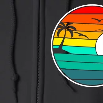 Retro Beach 80's Aesthetic Full Zip Hoodie