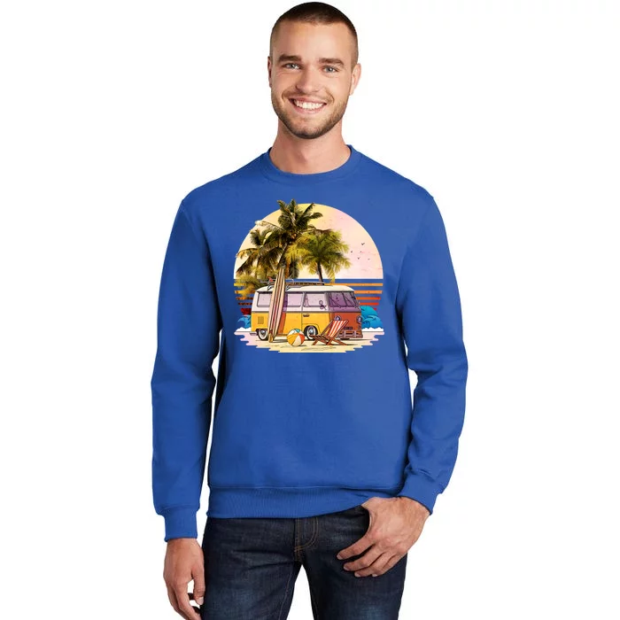 Retro Beach Hippie Van Tall Sweatshirt