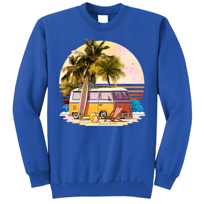 Retro Beach Hippie Van Tall Sweatshirt