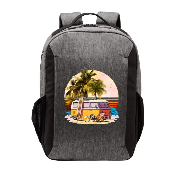 Retro Beach Hippie Van Vector Backpack