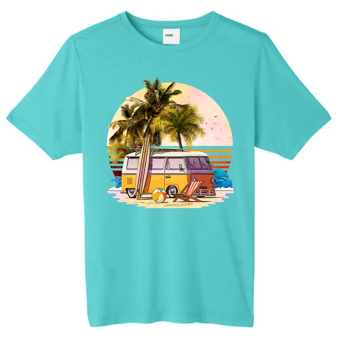 Retro Beach Bum Hippie Van ChromaSoft Performance T-Shirt