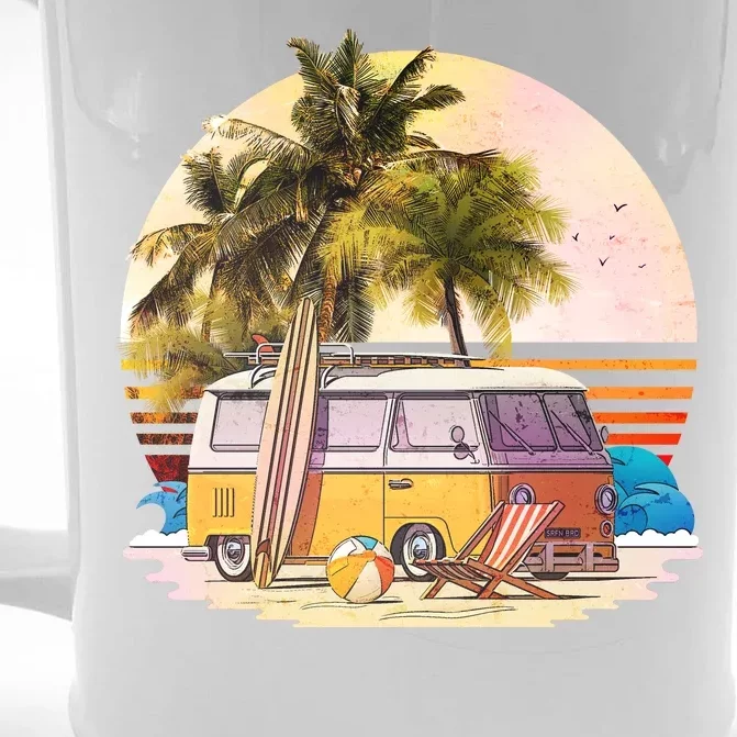 Retro Beach Hippie Van Front & Back Beer Stein