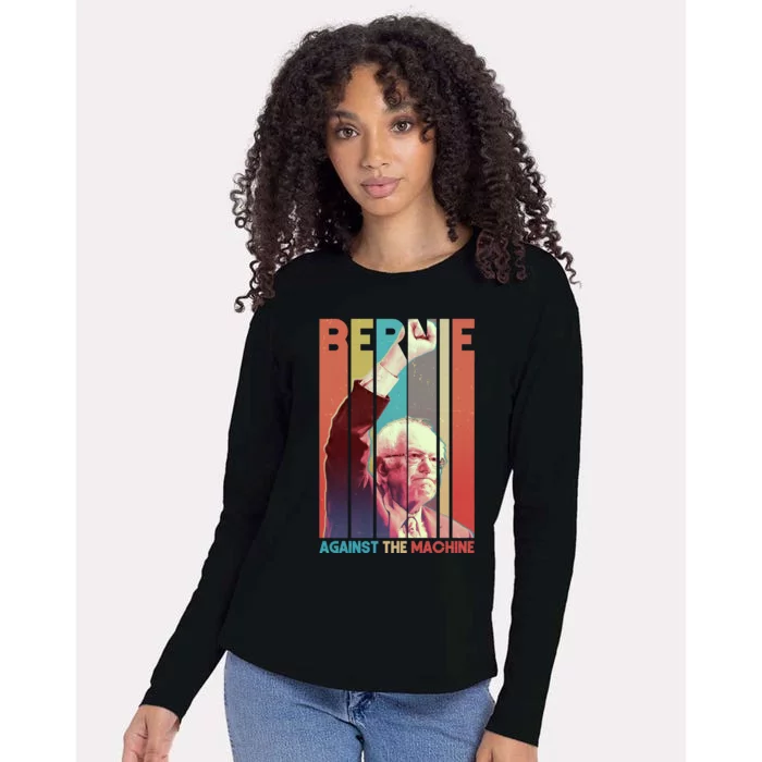 Retro Bernie Sanders Against The Machine Womens Cotton Relaxed Long Sleeve T-Shirt