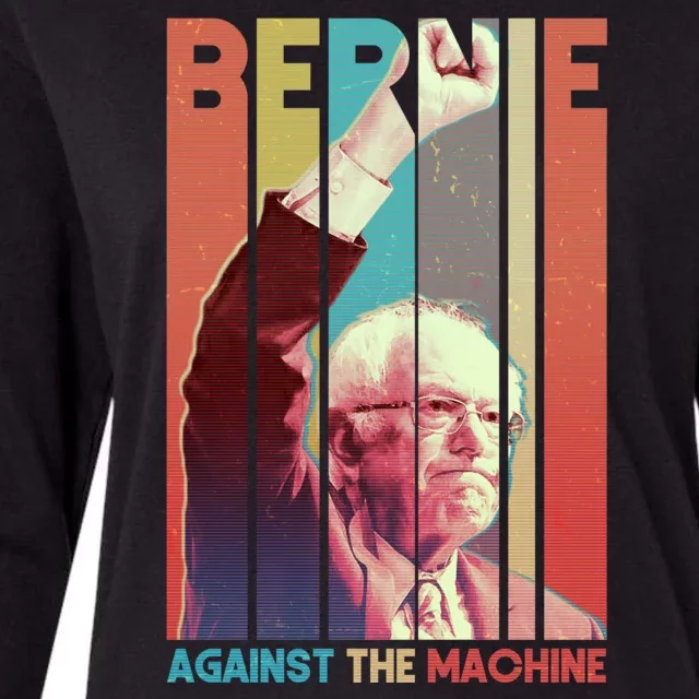 Retro Bernie Sanders Against The Machine Womens Cotton Relaxed Long Sleeve T-Shirt