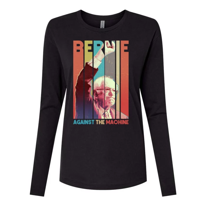 Retro Bernie Sanders Against The Machine Womens Cotton Relaxed Long Sleeve T-Shirt