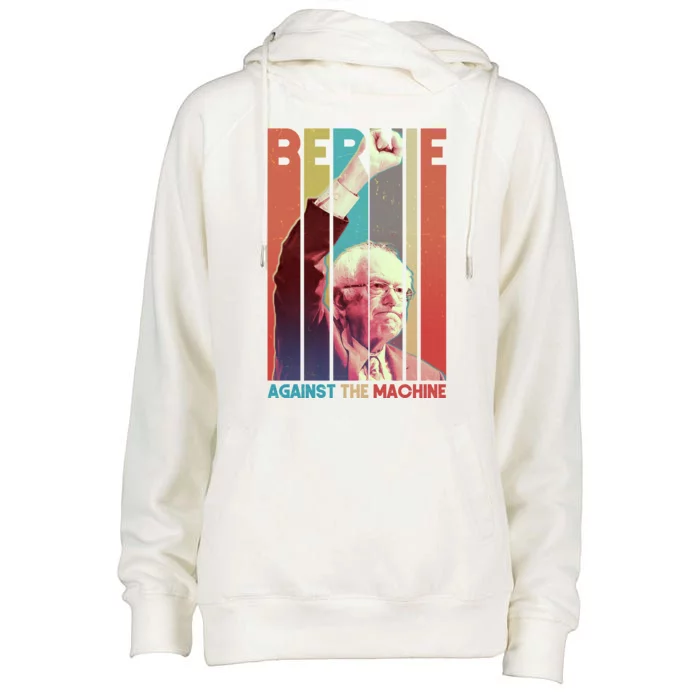 Retro Bernie Sanders Against The Machine Womens Funnel Neck Pullover Hood