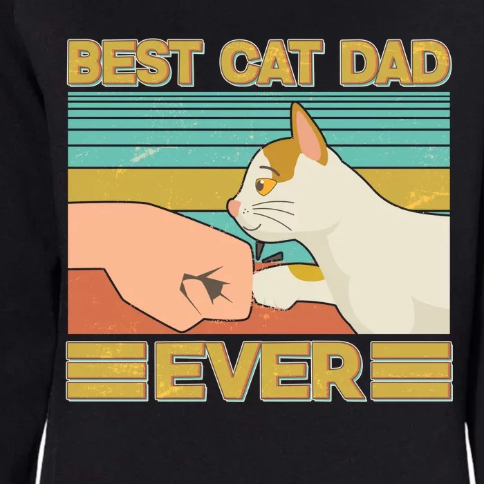 Retro Best Cat Dad Ever Womens California Wash Sweatshirt