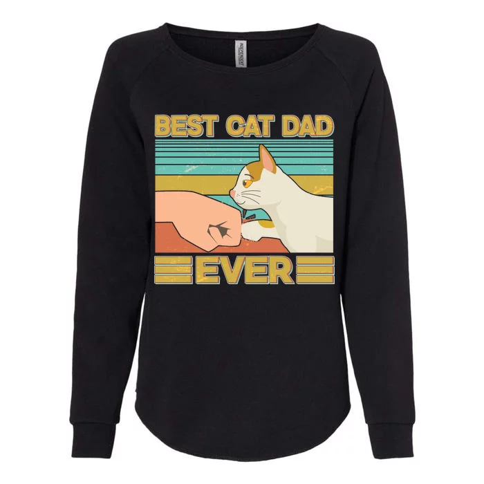 Retro Best Cat Dad Ever Womens California Wash Sweatshirt