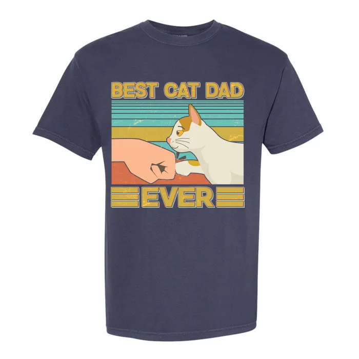 Retro Best Cat Dad Ever Garment-Dyed Heavyweight T-Shirt