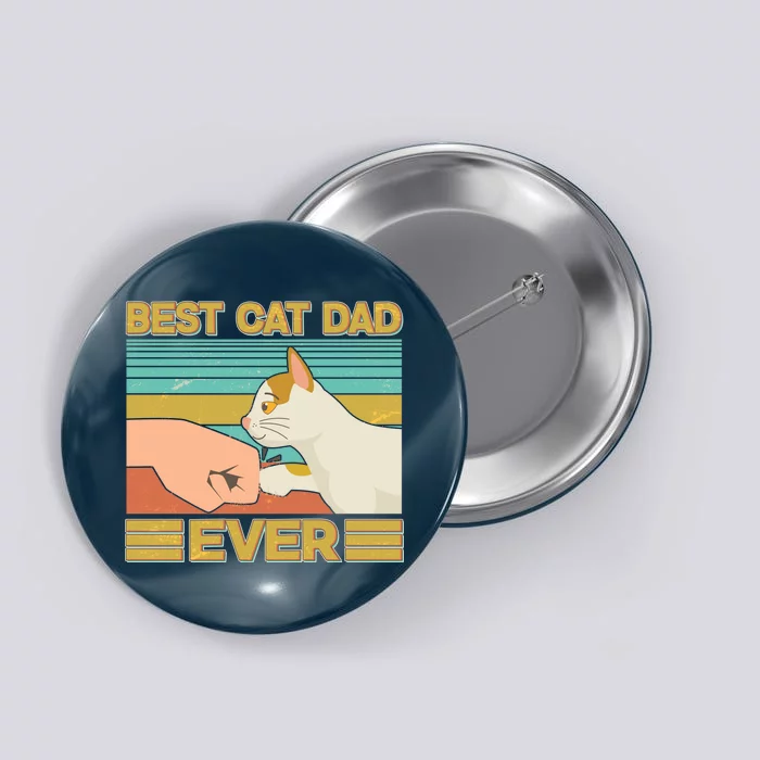 Retro Best Cat Dad Ever Button