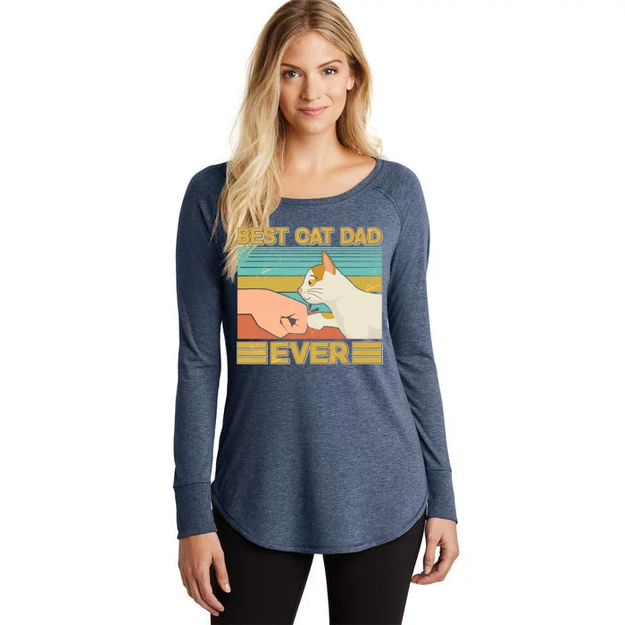 Retro Best Cat Dad Ever Women's Perfect Tri Tunic Long Sleeve Shirt