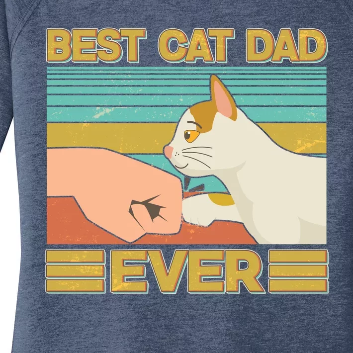 Retro Best Cat Dad Ever Women's Perfect Tri Tunic Long Sleeve Shirt