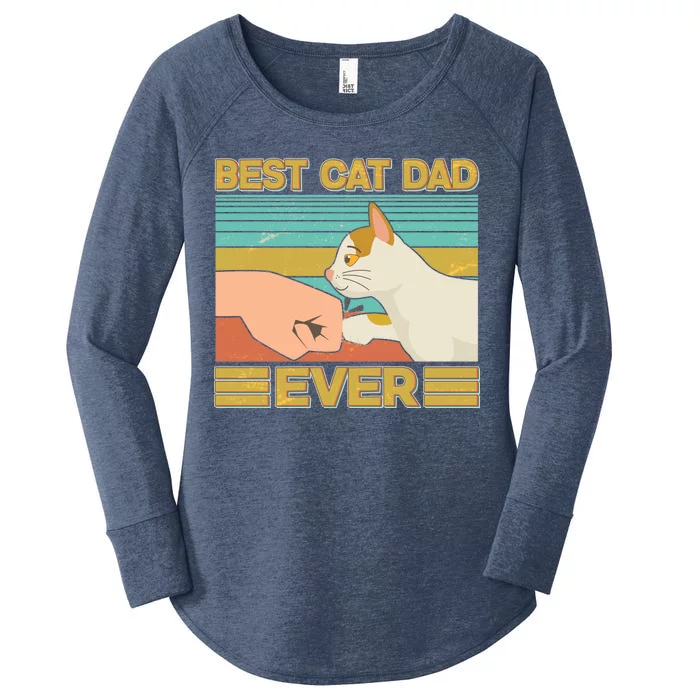 Retro Best Cat Dad Ever Women's Perfect Tri Tunic Long Sleeve Shirt