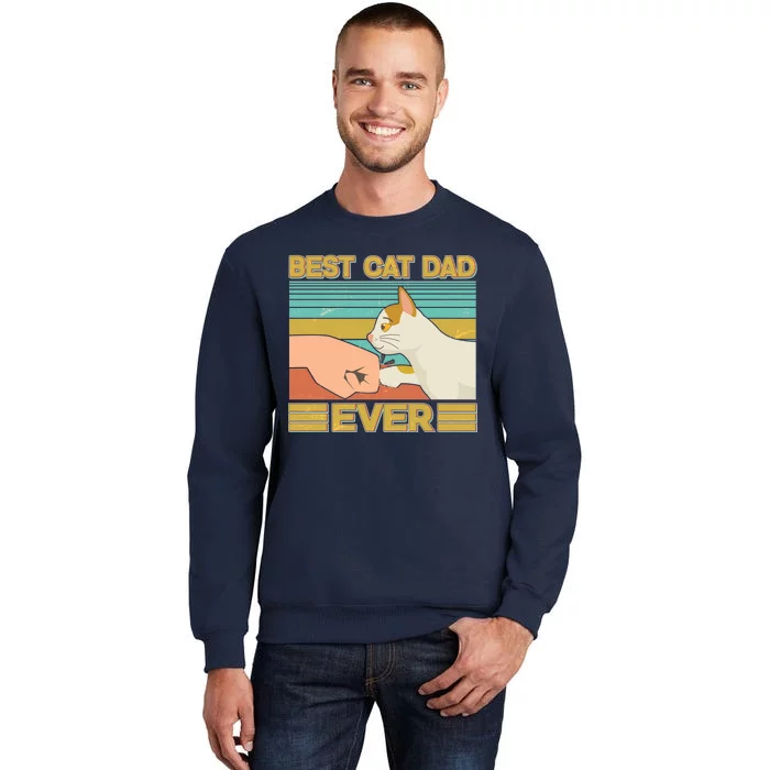 Retro Best Cat Dad Ever Tall Sweatshirt