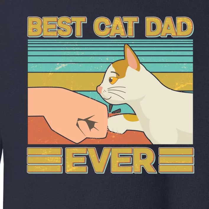 Retro Best Cat Dad Ever Toddler Sweatshirt