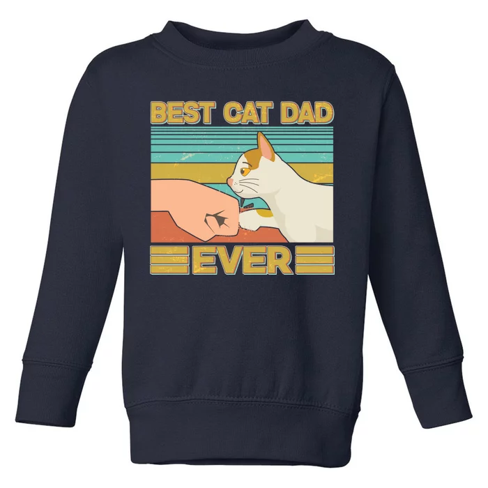 Retro Best Cat Dad Ever Toddler Sweatshirt