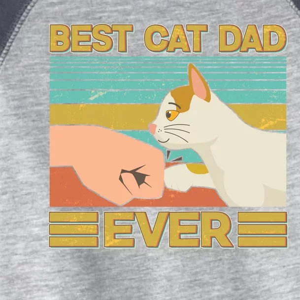 Retro Best Cat Dad Ever Toddler Fine Jersey T-Shirt