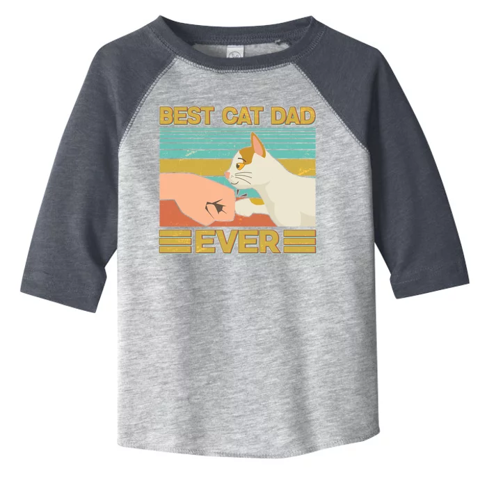 Retro Best Cat Dad Ever Toddler Fine Jersey T-Shirt