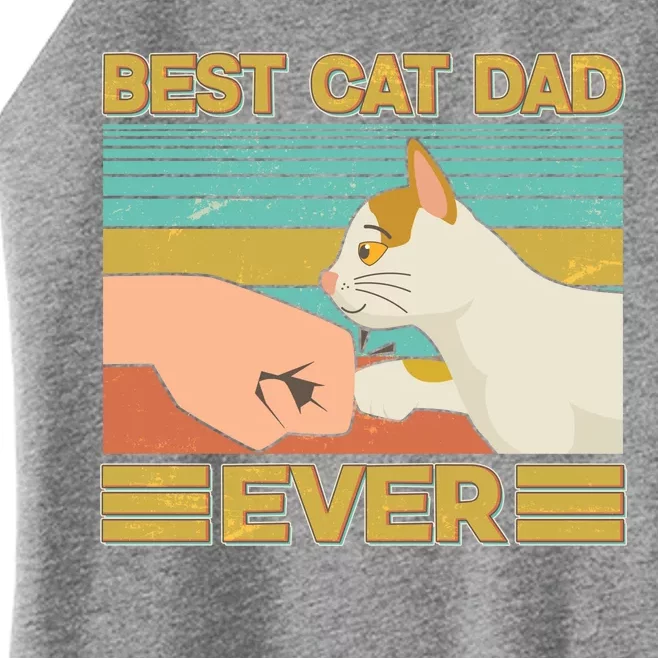 Retro Best Cat Dad Ever Women’s Perfect Tri Rocker Tank