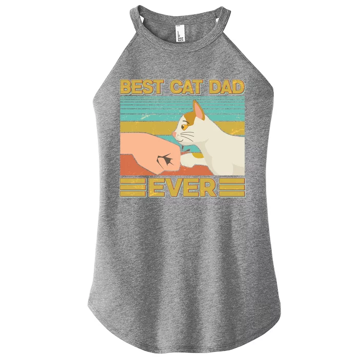 Retro Best Cat Dad Ever Women’s Perfect Tri Rocker Tank