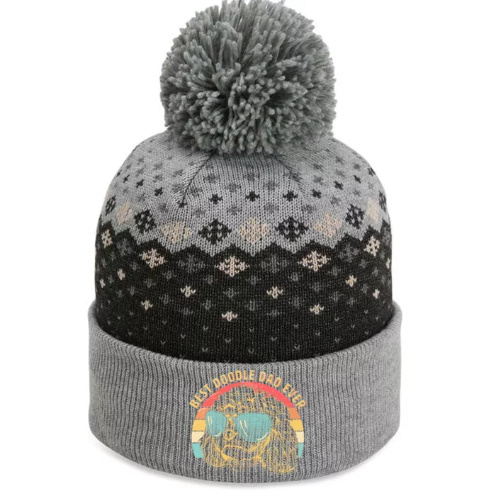 Retro Best Doodle Dad Ever The Baniff Cuffed Pom Beanie