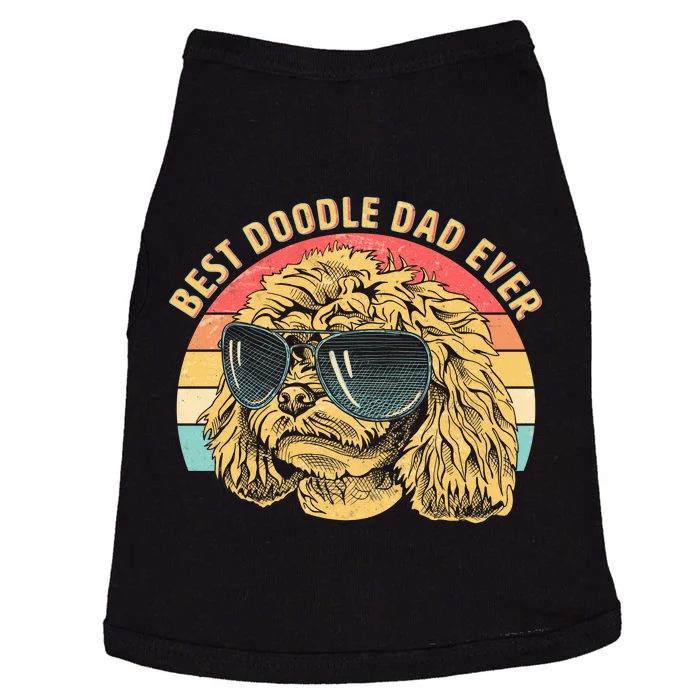 Retro Best Doodle Dad Ever Doggie Tank