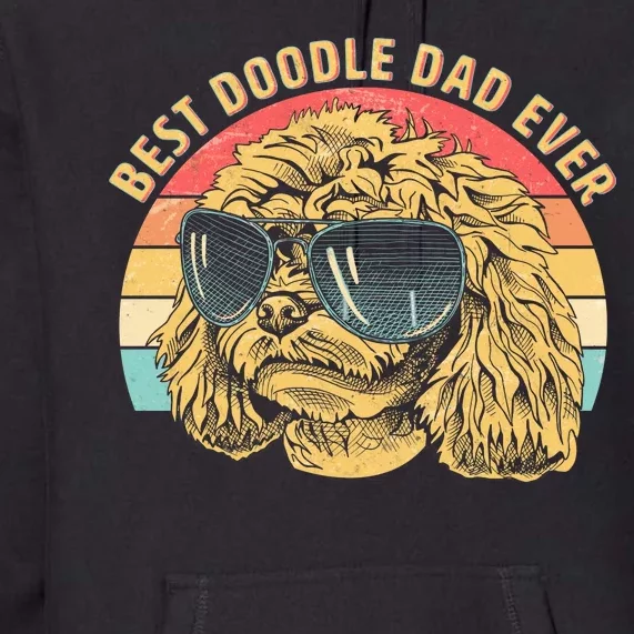 Retro Best Doodle Dad Ever Premium Hoodie