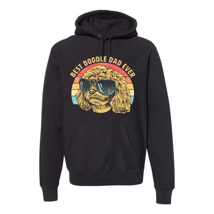 Retro Best Doodle Dad Ever Premium Hoodie