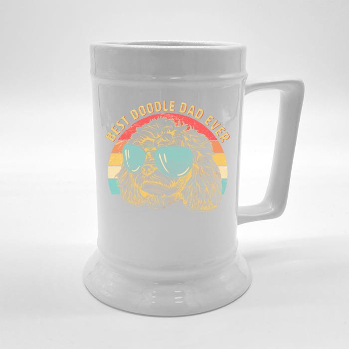 Retro Best Doodle Dad Ever Front & Back Beer Stein