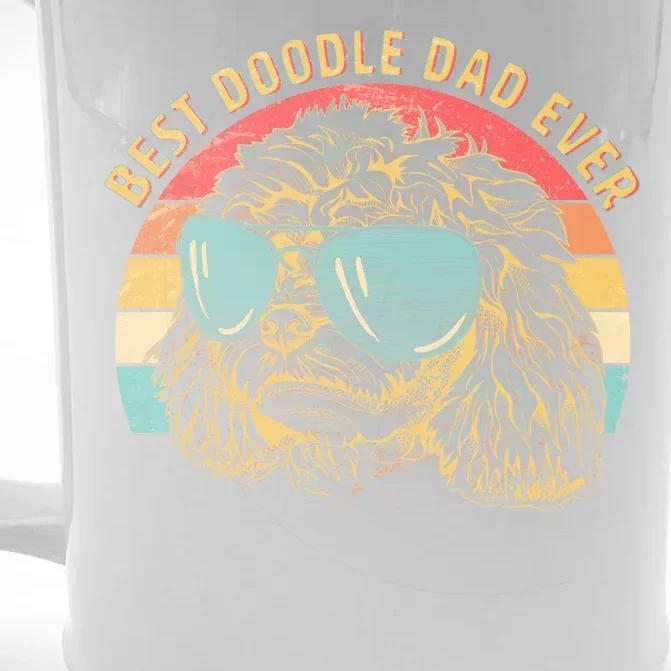 Retro Best Doodle Dad Ever Front & Back Beer Stein