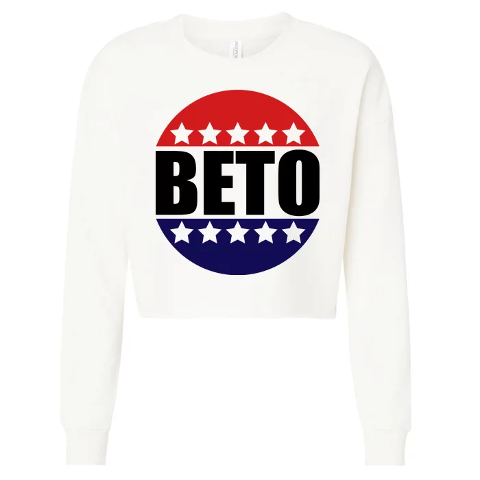 Retro Beto For Texas Senate Election Cropped Pullover Crew